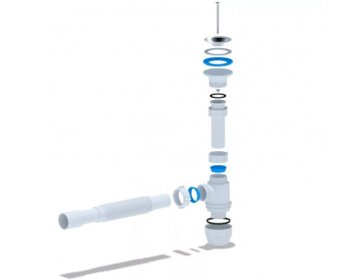 Сифон Ани 11/4 32 "Юнг" с гиб.тр. 32х32/40 для ванны (КЛЭР)