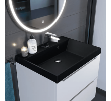 Раковина кварцевая для ванной Uperwood Classic Quartz (60 см, черная матовая, космос)