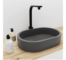 Раковина для ванной комнаты накладная Uperwood London (60x40 см, овальная, графит)