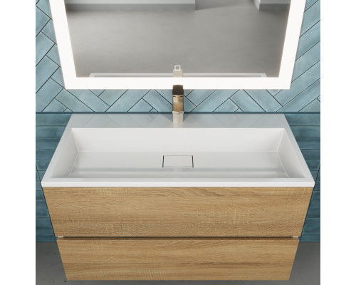 Раковина для ванной полувстраиваемая Uperwood Barsa 90 см, белая глянцевая