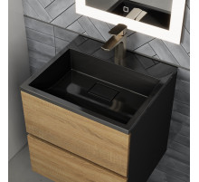 Раковина для ванной полувстраиваемая Uperwood Barsa, 50 см, черная глянцевая