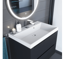 Раковина кварцевая для ванной Uperwood Classic Quartz (70 см, белая матовая, жасмин)