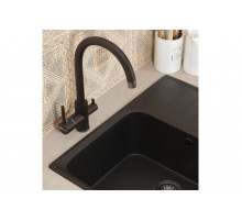 Смеситель для кухни Uperwood UPD-003 (05, с фильтром для питьевой воды, вороненая сталь/уголь)