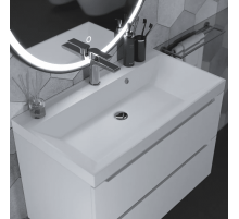 Раковина для ванной полувстраиваемая Uperwood Classic (80 см, матовая, прямоугольная)