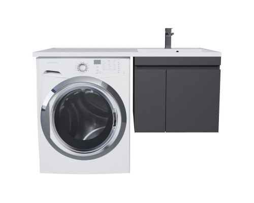 Тумба с раковиной под стиральную машину Uperwood Magenta (60/120 см, подвесная, черная, с дверцами, правая)