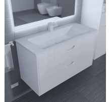 Тумба под раковину для ванной Uperwood Modul (100 см, подвесная, глянцевая, белая)