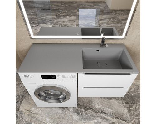 Раковина над стиральной машиной Uperwood Cosmos 120 см, правая, серый шелк