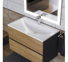 Раковина для ванной полувстраиваемая Uperwood Self 80 см, белая глянцевая