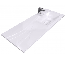 Раковина для ванной над стиральной машиной Uperwood Bon (120 см, правая, с кронштейнами)