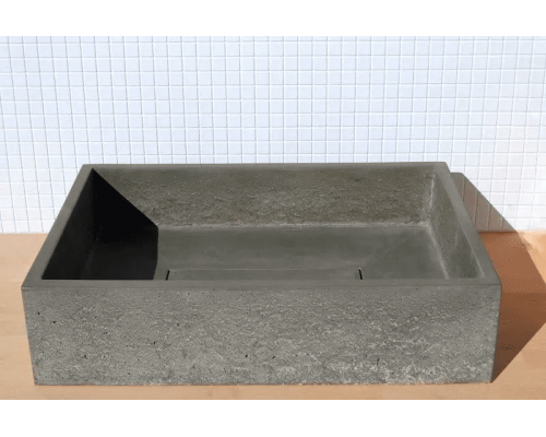 Заказать Раковина для ванной комнаты накладная Uperwood Angkor (60x40 см, прямоугольная, графит) в магазине сантехники Santeh-Crystal.ru