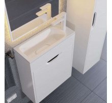 Тумба под раковину для ванной Uperwood Modul (50 см, подвесная, матовая, белая/графит)