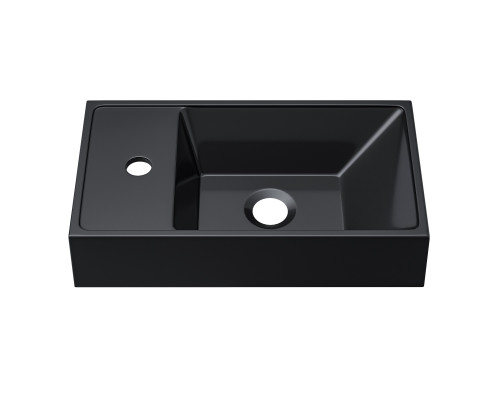 Раковина для ванной Uperwood Classic New 40 см, черная глянцевая, с накладкой для слива