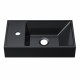 Раковина для ванной Uperwood Classic New 40 см, черная глянцевая, с накладкой для слива