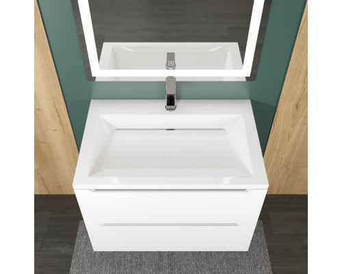 Раковина для ванной полувстраиваемая Uperwood Infinity 70х45х16,4 см, белая глянцевая