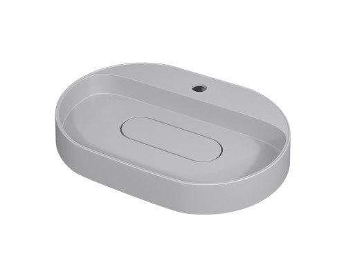Раковина накладная кварцевая Uperwood Tanos Quartz 55х40х10 см, овальная, белая матовая, жасмин