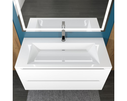 Раковина для ванной Uperwood Olivia 100 см, белая глянцевая