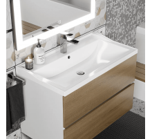 Раковина для ванной полувстраиваемая Uperwood Family (80 см, прямоугольная, белая)