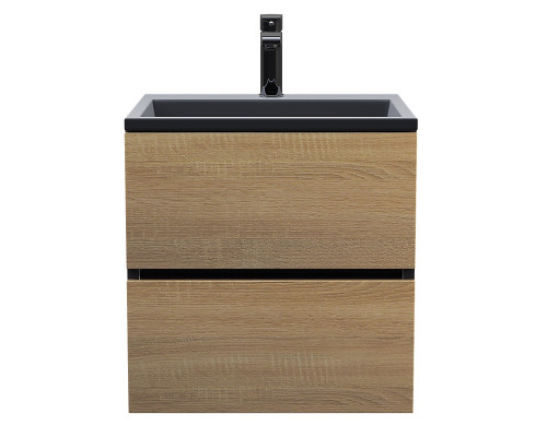 Раковина для ванной полувстраиваемая Uperwood Barsa, 50 см, черная глянцевая