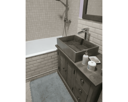 Заказать Раковина для ванной комнаты накладная Uperwood Angkor (60x40 см, прямоугольная, графит) в магазине сантехники Santeh-Crystal.ru