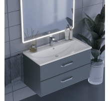 Тумба с раковиной для ванной Uperwood Foster (90 см, подвесная, серый графит)