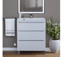 Тумба под раковину для ванной комнаты Uperwood Tanos напольная (70 см, белая, 3 ящика)