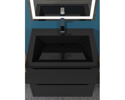 Раковина для ванной Uperwood Olivia 60 см, черная глянцевая