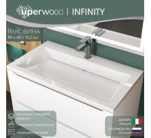 Раковина для ванной полувстраиваемая Uperwood Infinity 80х45х14 см, белая глянцевая