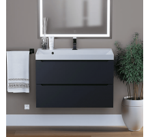 Тумба под раковину для ванной комнаты Uperwood Tanos подвесная (80 см, черная)