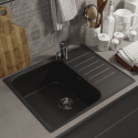 Кухонная мойка из искусственного камня Uperwood UPD-202 (прямоугольная, цвет уголь)