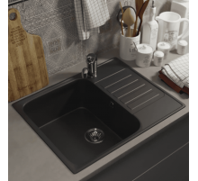 Кухонная мойка из искусственного камня Uperwood UPD-202 (прямоугольная, цвет уголь)