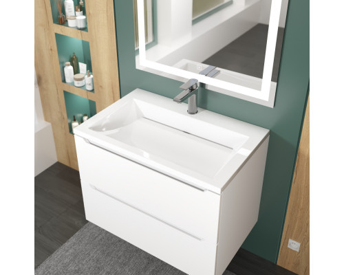 Раковина для ванной полувстраиваемая Uperwood Infinity 70х45х16,4 см, белая глянцевая