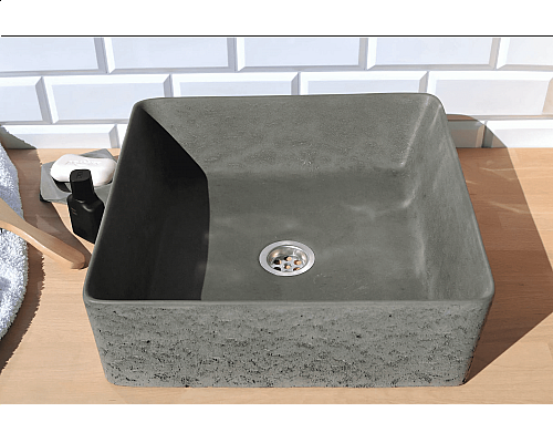 Купить Раковина для ванной комнаты накладная Uperwood Square (39 см, квадратная, графит) в магазине сантехники Santeh-Crystal.ru