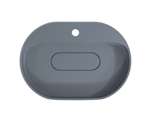 Раковина накладная кварцевая Uperwood Tanos Quartz 55х40х10 см, овальная, серая матовая, бетон