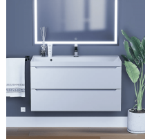 Тумба с раковиной для ванной Uperwood Tanos (100 см, подвесная, матовая, белая)