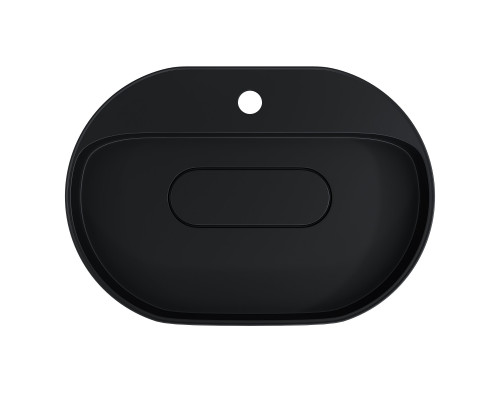 Раковина накладная кварцевая Uperwood Tanos Quartz 55х40х10 см, овальная, черная матовая, уголь