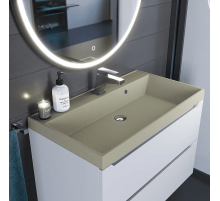 Раковина кварцевая для ванной Uperwood Classic Quartz (80 см, бежевая матовая, десерт)