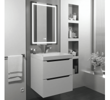 Тумба под раковину для ванной комнаты Uperwood Tanos подвесная (50 см, белая/графит)