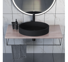 Комплект столешница для ванной Uperwood Tanos (с накладной раковиной Rome и кронштейнами 100 см, бук светлый)