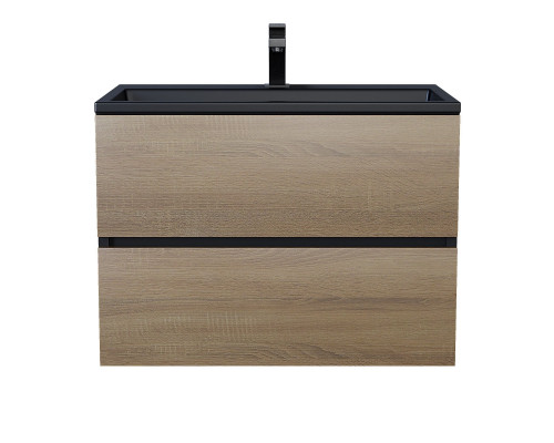 Раковина для ванной полувстраиваемая Uperwood Barsa, 70 см, черная глянцевая