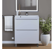 Тумба под раковину для ванной комнаты Uperwood Tanos напольная (70 см, белая, 2 ящика)