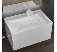 Раковина для ванной полувстраиваемая Uperwood Lotus (80 см, прямоугольная, белая глянцевая)