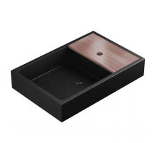 Раковина для ванной комнаты накладная Uperwood Piter (60x40 см, прямоугольная, черный)