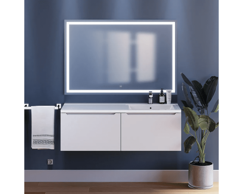 Заказать Тумба с раковиной для ванной комнаты Uperwood Tanos-Cosmos (120 см, подвесная, правая, белая) в магазине сантехники Santeh-Crystal.ru