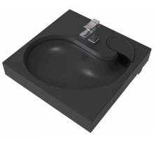 Раковина для ванной над стиральной машиной Uperwood Comforty (60x60 см, черная матовая)