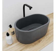 Раковина для ванной комнаты накладная Uperwood Venice (56x34 см, овальная, графит)