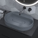 Раковина накладная кварцевая Uperwood Tanos Quartz 55 см, овальная, без отверстия для смесителя, бетон
