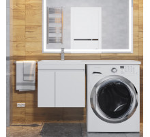 Тумба под стиральную машину Uperwood Magenta (60 см, подвесная, белая, с дверцами)