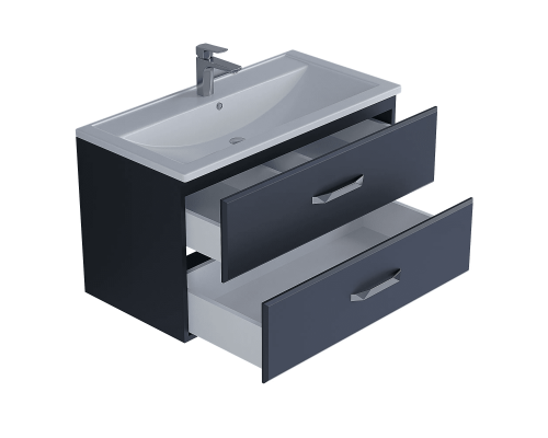 Приобрести Тумба с раковиной для ванной Uperwood Foster (90 см, подвесная, черная) в магазине сантехники Santeh-Crystal.ru