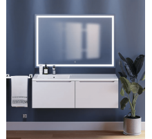 Тумба под раковину для ванной комнаты Uperwood Tanos (120 см, подвесная, левая, белая)