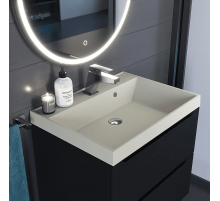 Раковина кварцевая для ванной Uperwood Classic Quartz (70 см, бежевая матовая, лён)